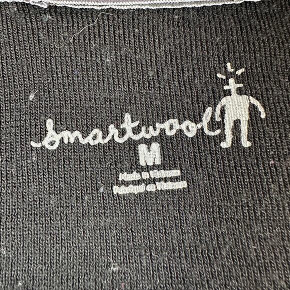 Smartwool 1/4 Zip Pullover Women Medium Black Merino Wool Base Layer Lightweight - Picture 3 of 8